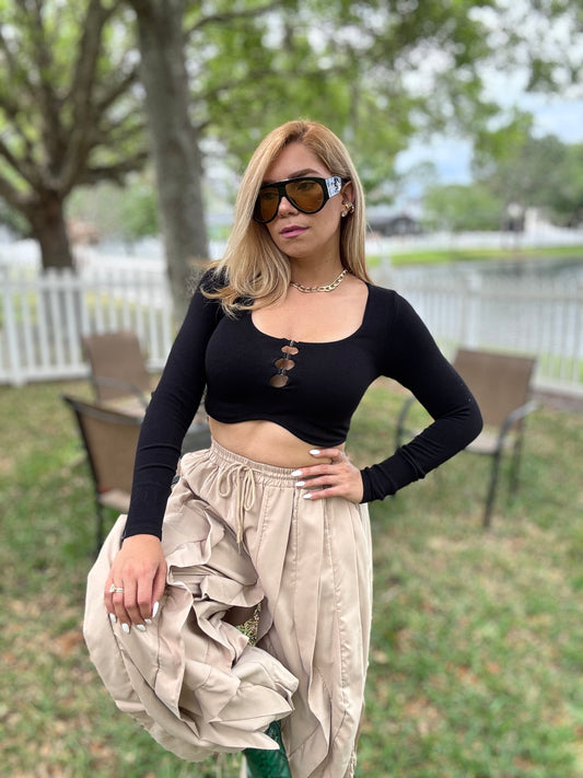 Marena Basic Crop (Black)