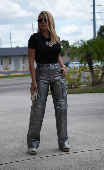 Samanta Silver Cargo Pant