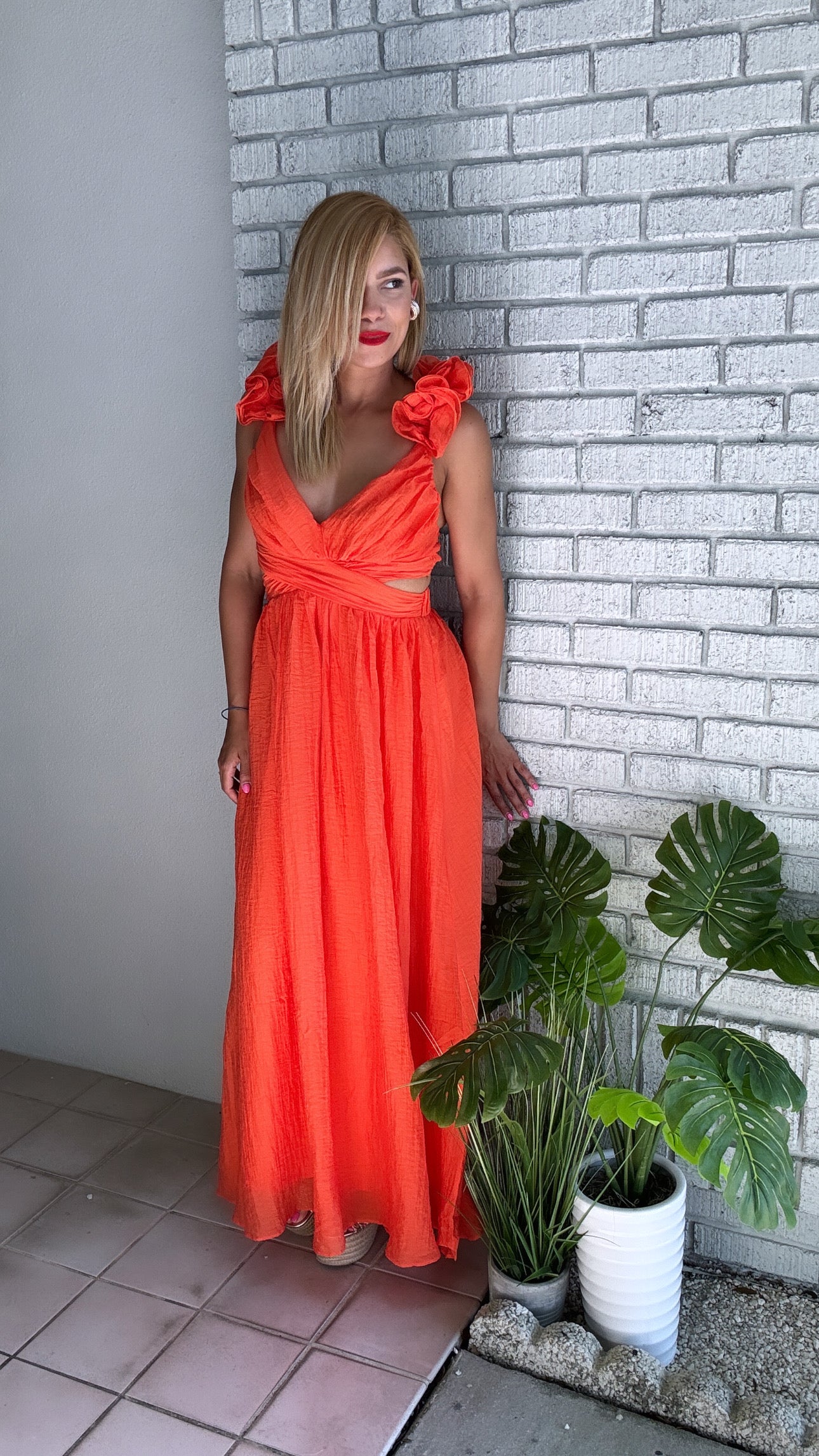 Corina Orange Maxy Dress