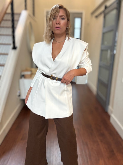 Bianca Blazer Top – White