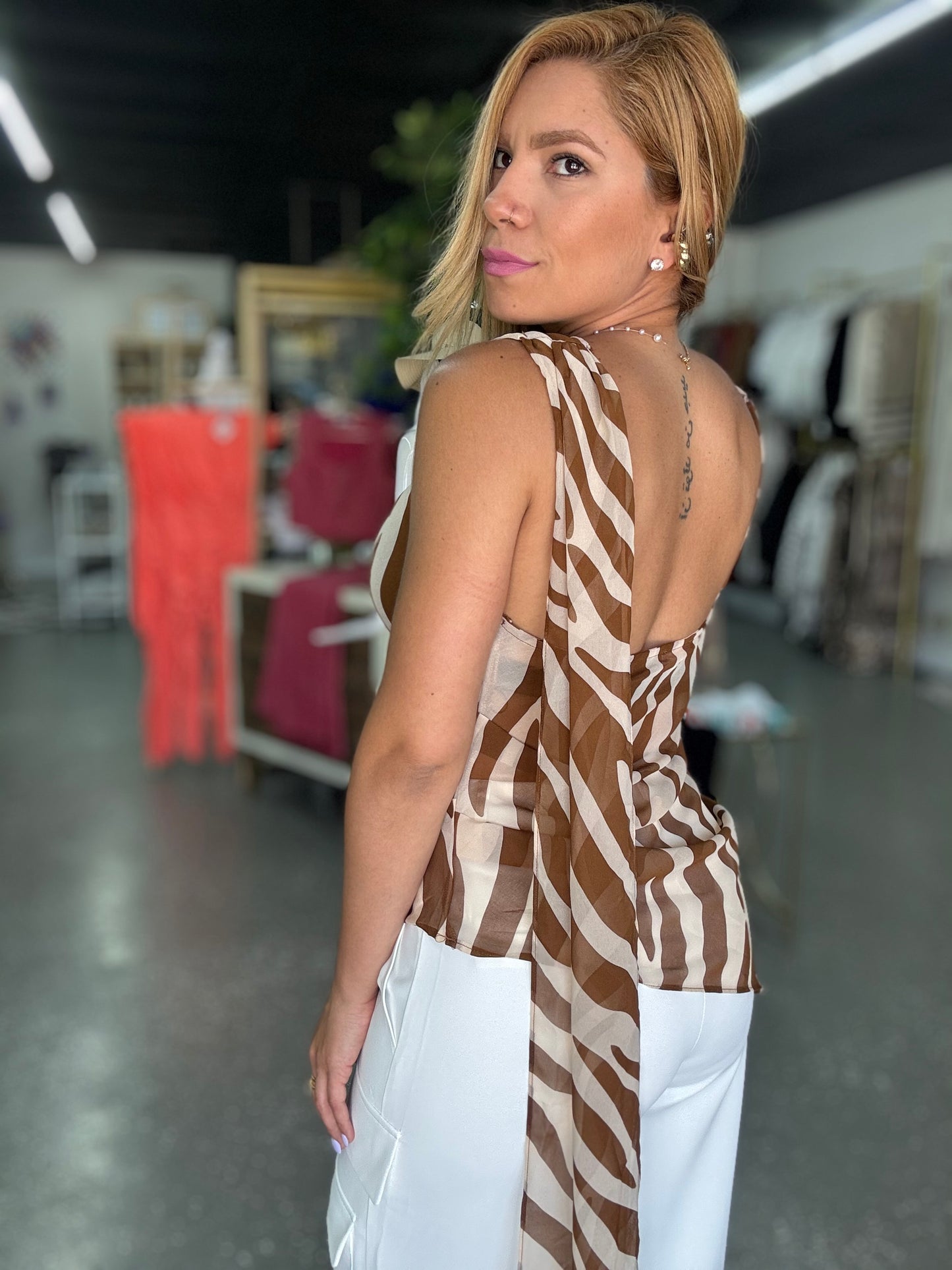 Zeba Top  Brown
