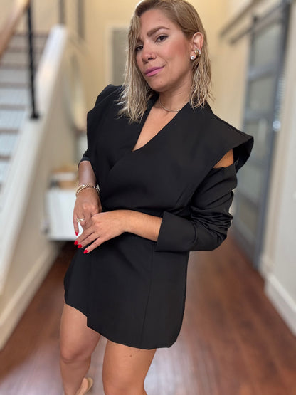 Bianca Blazer Top – Black