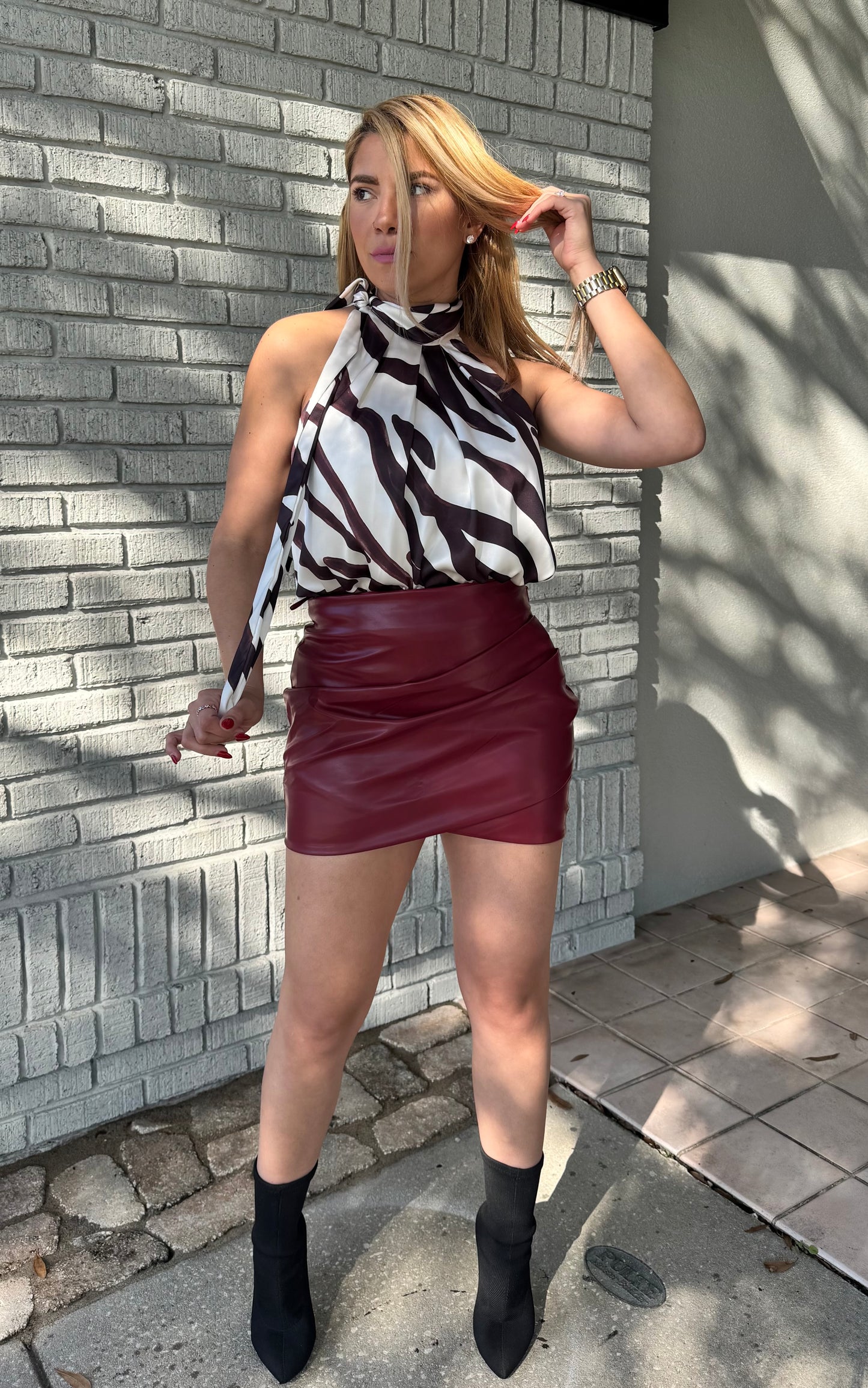 Mara Leather Skirt