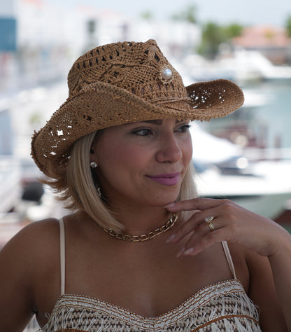 Hanna Beach Hat (nude & black)