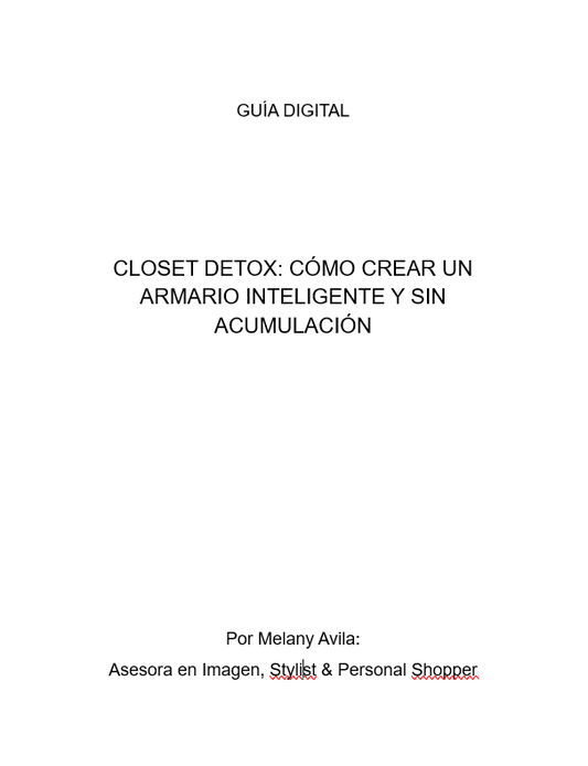 Guia Digital: Closet Detox